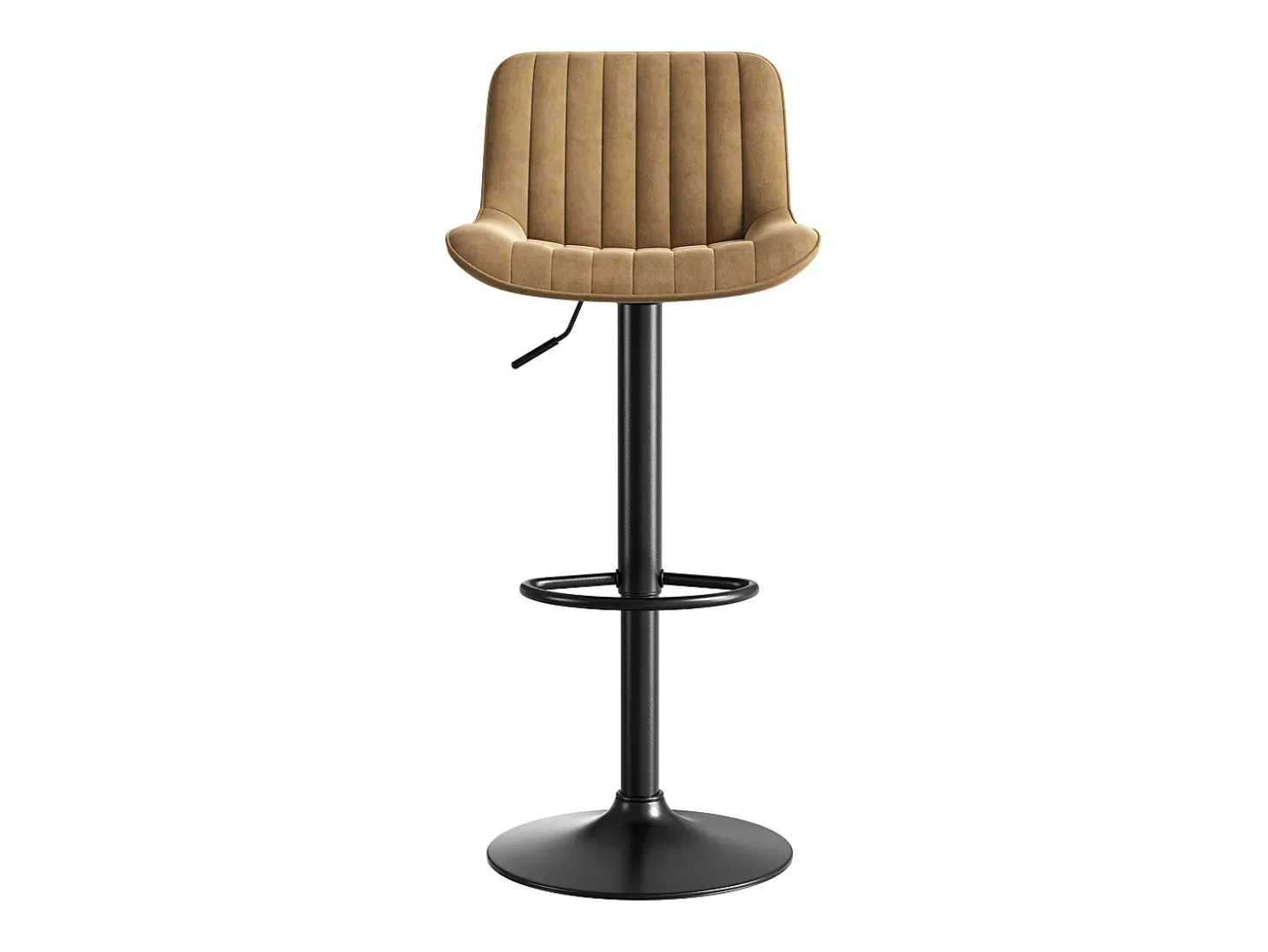 Juego de 2 taburetes de bar giratorios - altura ajustable y giro de 360° - terciopelo marrón