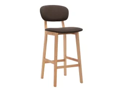 Juego de 2 taburetes de bar de tela marrón