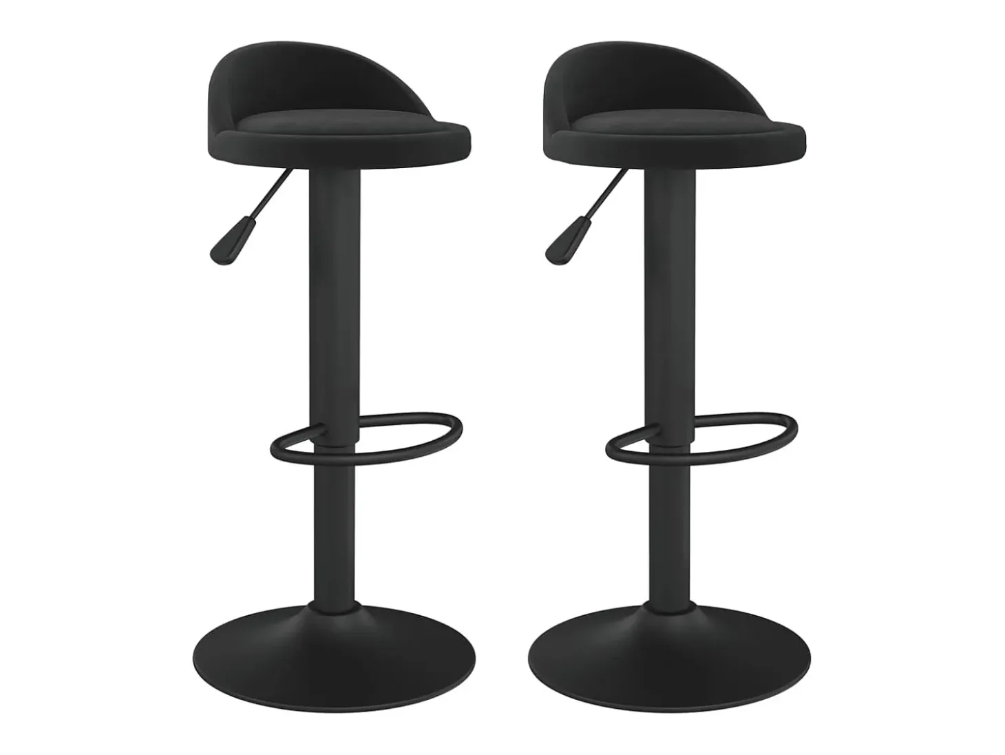 Juego de 2 taburetes de bar de terciopelo negro