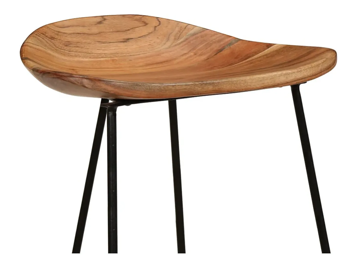 Juego de 2 taburetes de bar de madera maciza de acacia