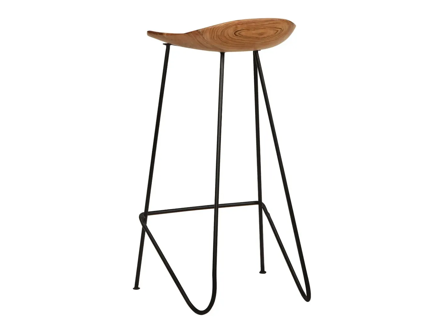 Juego de 2 taburetes de bar de madera maciza de acacia