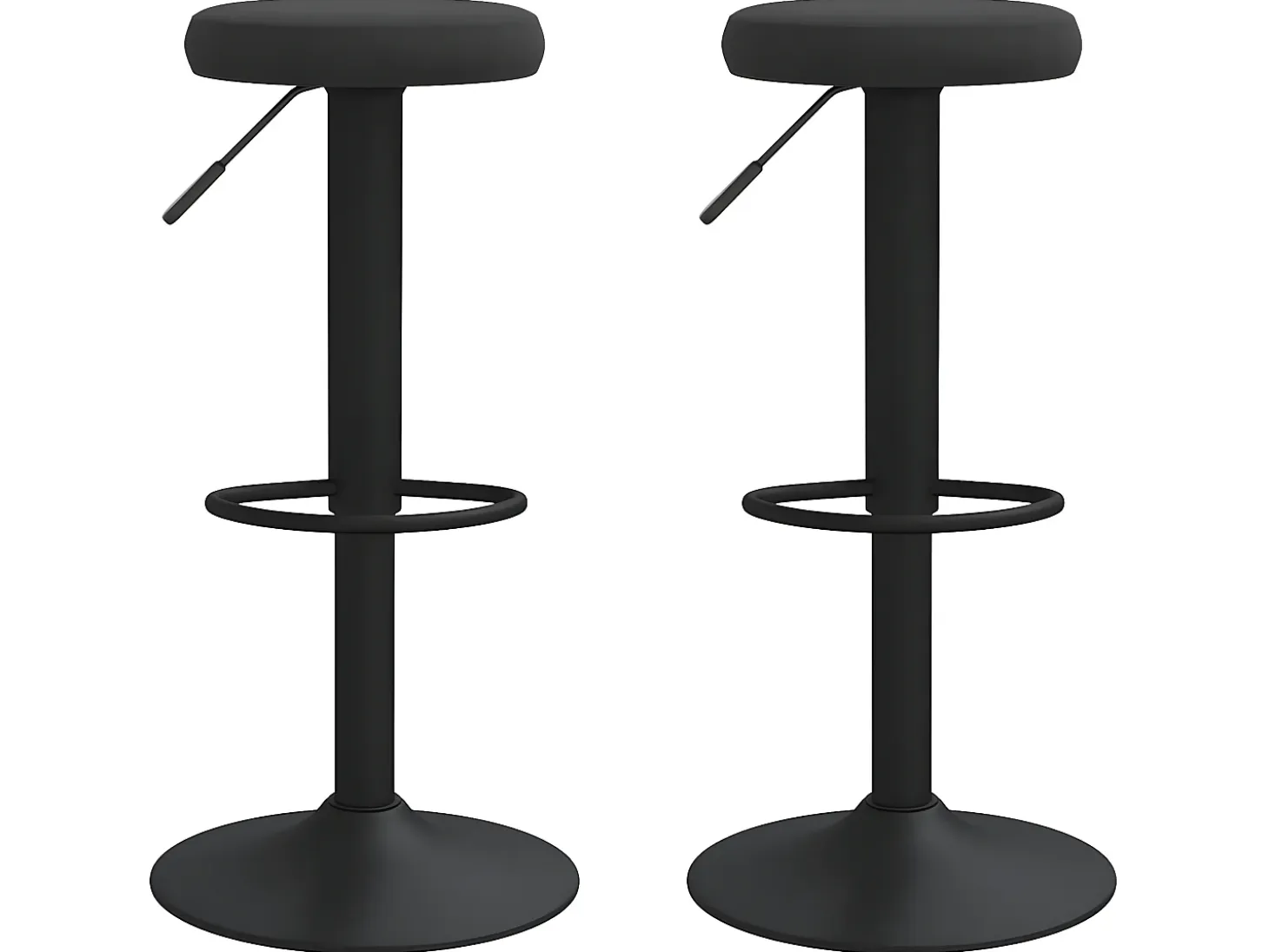 Juego de 2 Taburetes de cocina terciopelo negro ES39184