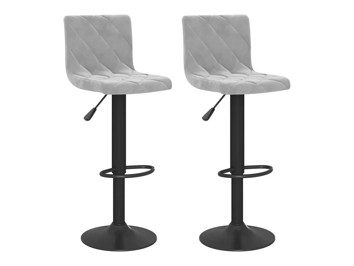 Juego de 2 Taburetes de cocina terciopelo gris claro ES53900
