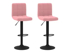 Juego de 2 Taburetes de cocina terciopelo rosa ES91656