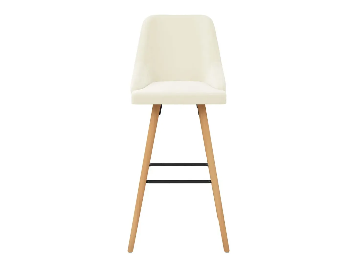Juego de 2 Taburetes de cocina terciopelo crema ES26135