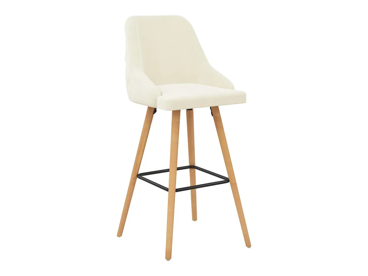 Juego de 2 Taburetes de cocina terciopelo crema ES26135