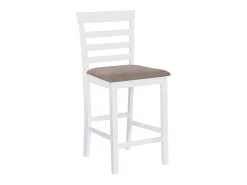 Juego de 2 Taburetes de cocina tela blanco ES98084