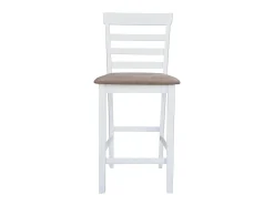 Juego de 2 Taburetes de cocina tela blanco ES98084