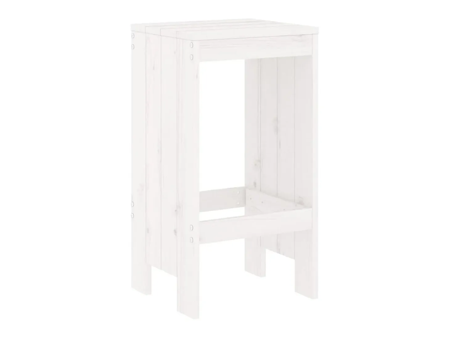 Juego de 2 Taburetes de cocina madera maciza pino blanco 40x36x75 cm ES38673