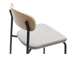 Juego de 2 taburetes de madera con asiento acolchado 41x48 h94 cm