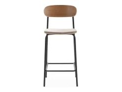 Juego de 2 taburetes de madera con asiento acolchado 41x48 h94 cm