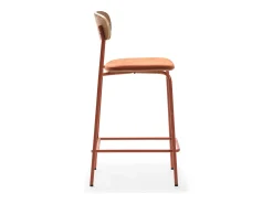 Juego de 2 taburetes de madera con asiento acolchado 41x48 h94 cm