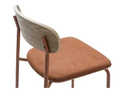 Juego de 2 taburetes de madera con asiento acolchado 41x48 h94 cm
