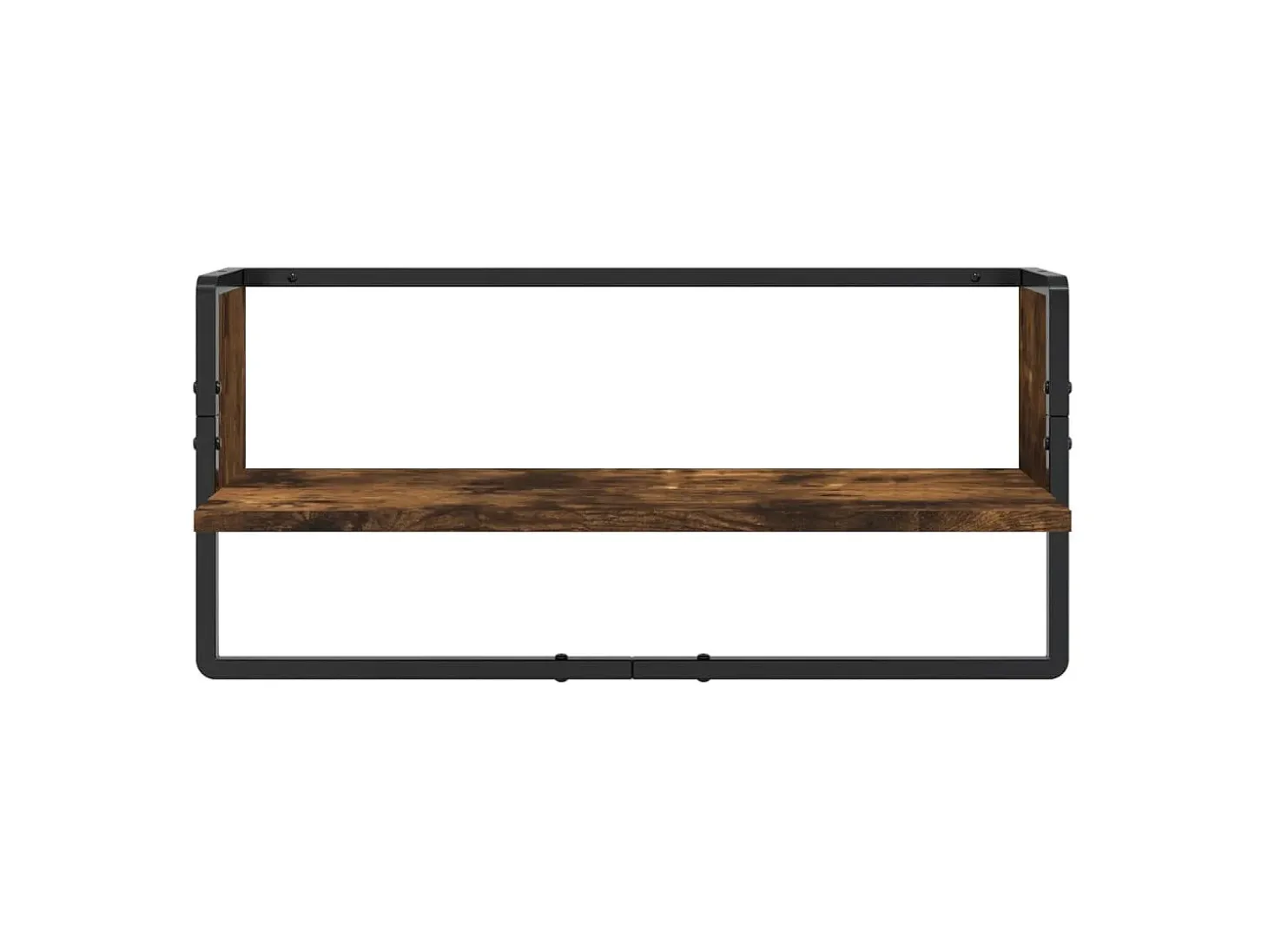 Juego de estantería de pared con barras 4 piezas roble ahumado