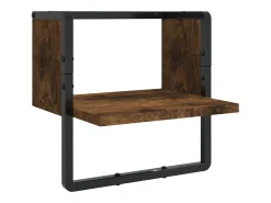 Juego de estantería de pared con barras 4 piezas roble ahumado