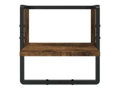 Juego de estantes de pared de 6 piezas con barras, roble ahumado