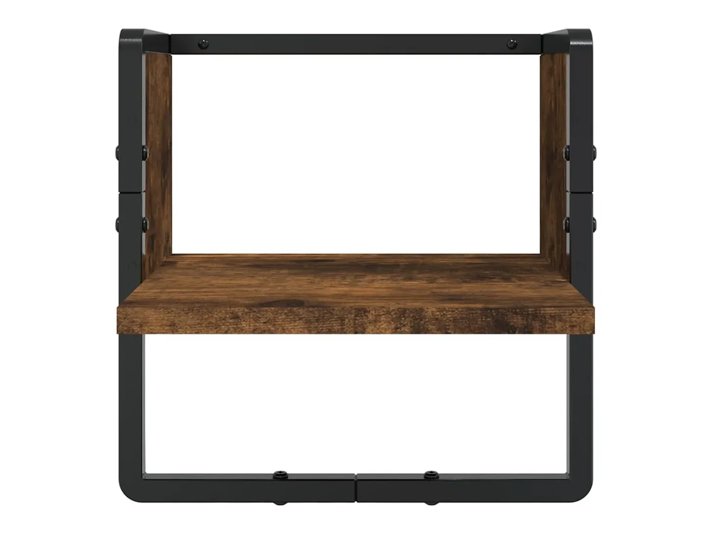 Juego de estantes de pared de 6 piezas con barras, roble ahumado