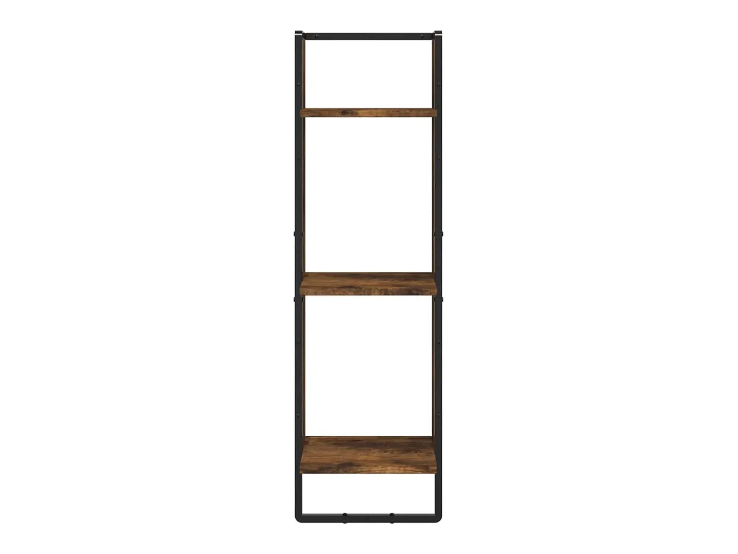 Juego de estantes de pared de 6 piezas con barras, roble ahumado