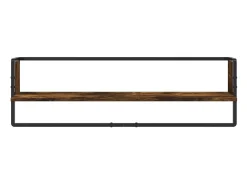 Juego de estantes de pared de 6 piezas con barras, roble ahumado