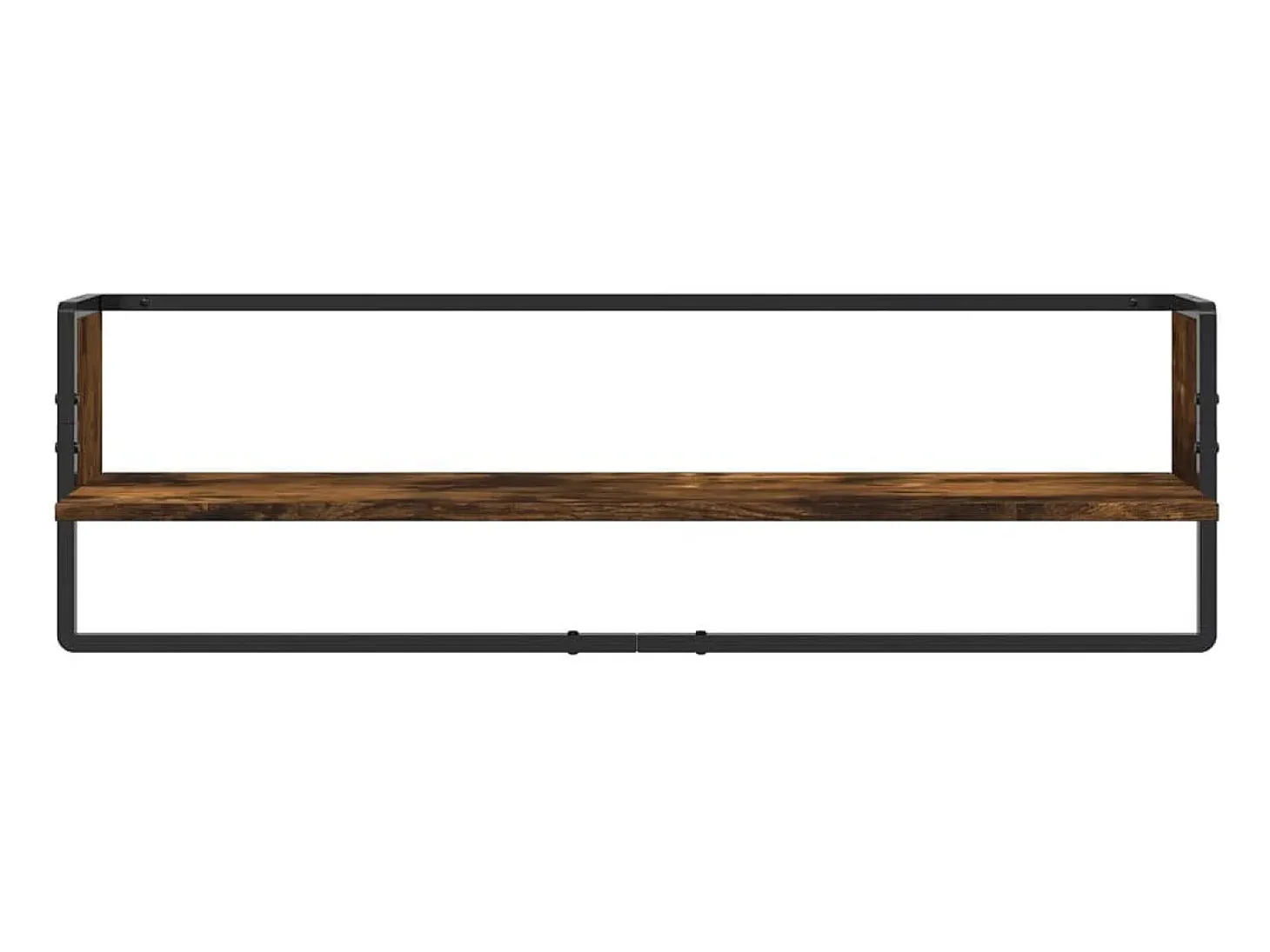 Juego de estantes de pared de 6 piezas con barras, roble ahumado