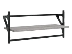 Juego de estantes de pared de 4 piezas con barras, gris Sonoma