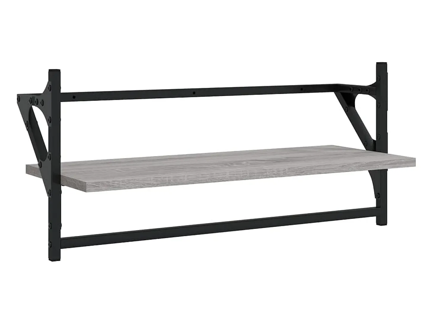 Juego de estantes de pared de 4 piezas con barras, gris Sonoma