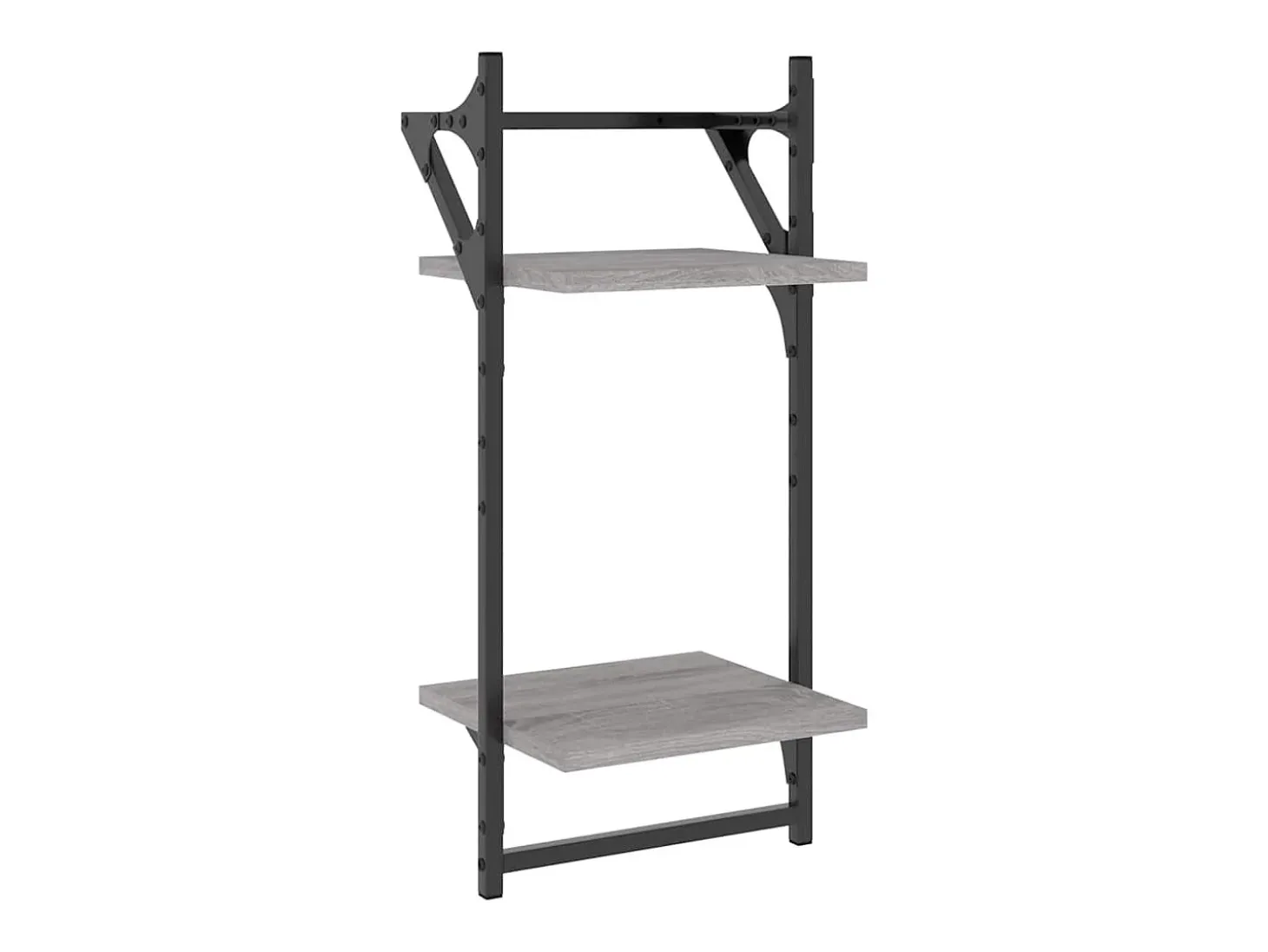 Juego de estantes de pared de 4 piezas con barras, gris Sonoma
