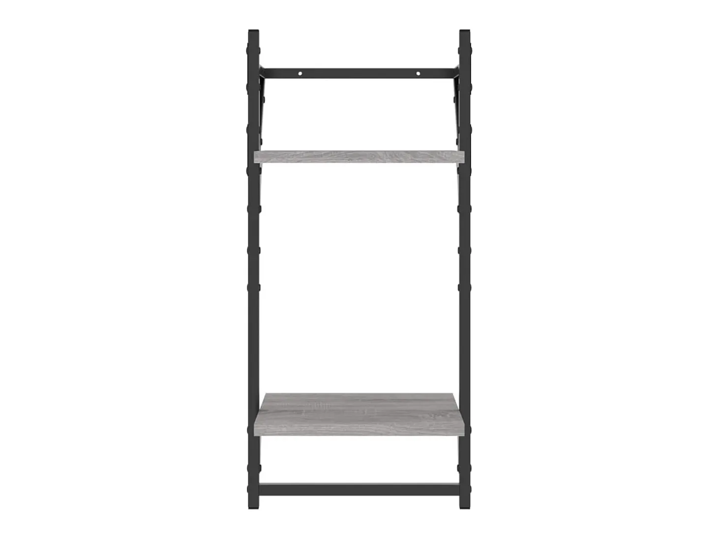 Juego de estantes de pared de 4 piezas con barras, gris Sonoma