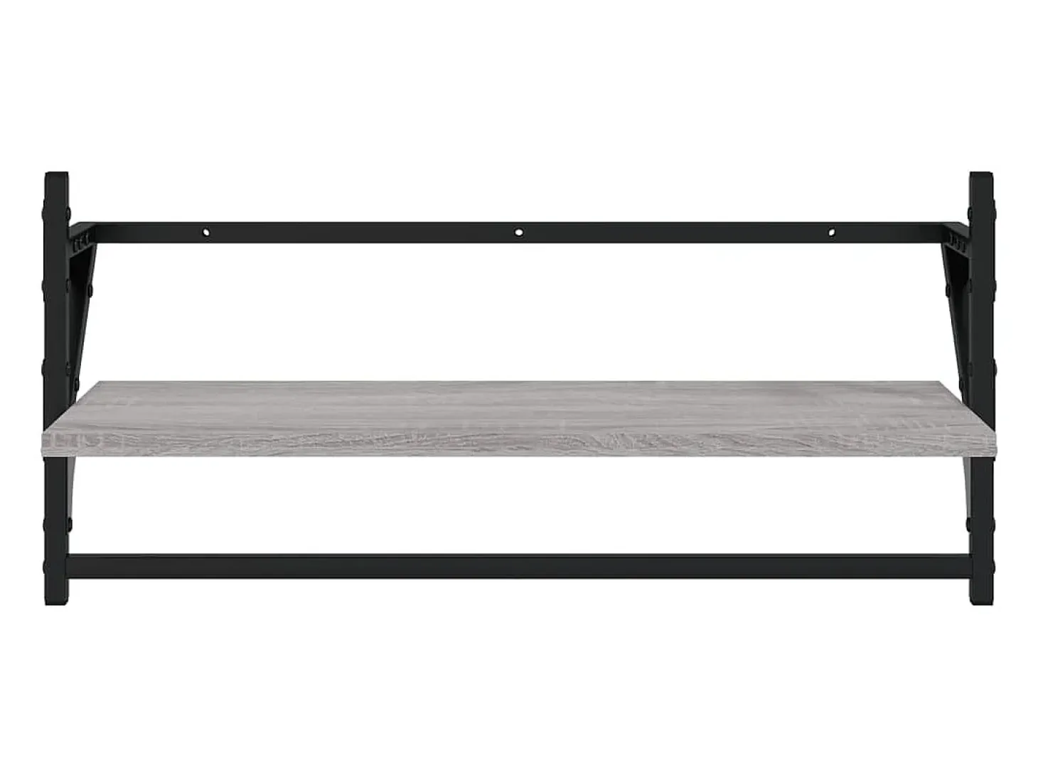 Juego de estantes de pared de 4 piezas con barras, gris Sonoma