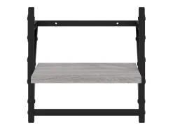 Juego de estantes de pared de 4 piezas con barras, gris Sonoma