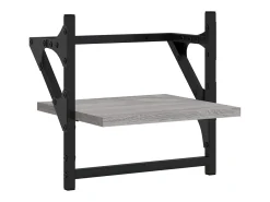 Juego de estantes de pared de 4 piezas con barras, gris Sonoma