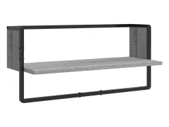 Juego de estantes de pared de 4 piezas con barras, gris Sonoma