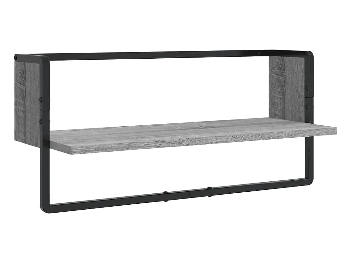 Juego de estantes de pared de 4 piezas con barras, gris Sonoma