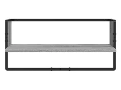 Juego de estantes de pared de 4 piezas con barras, gris Sonoma