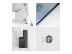 Juego de Guardarropa Hanko: Incluye 1 Banco para Zapatos, 1 Perchero y 1 Espejo de Pared, blanco mate/hormigón oxidado