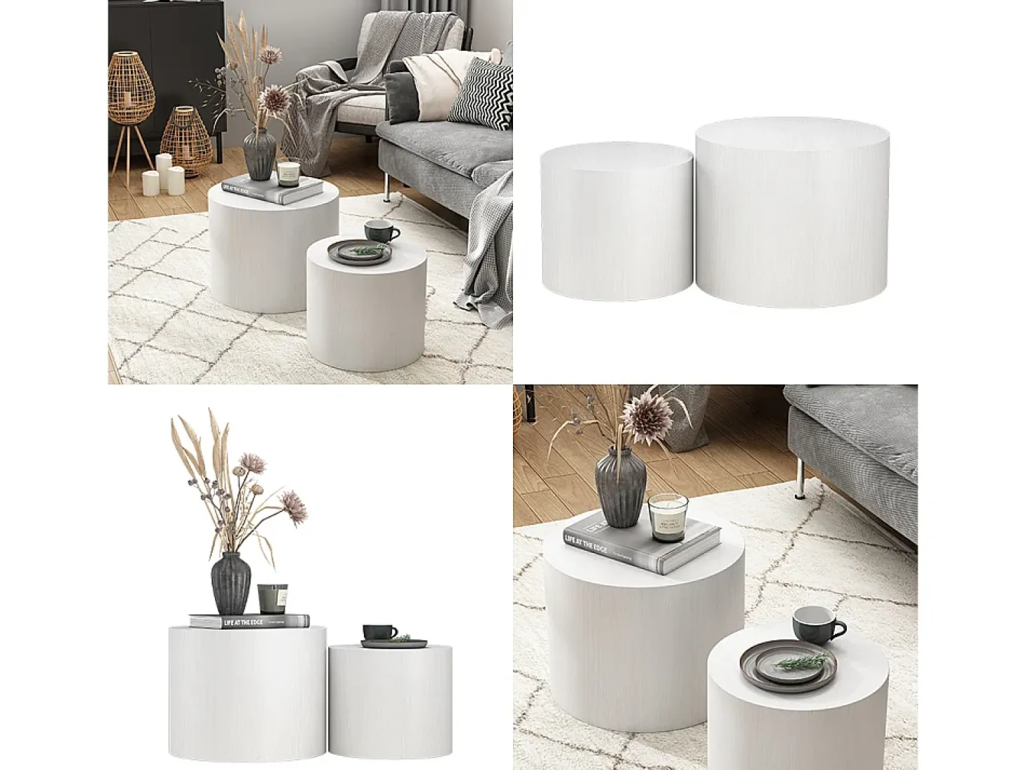 Juego de mesa de centro blanco 48x48x38 giva
