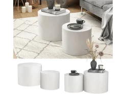 Juego de mesa de centro blanco 48x48x38 giva
