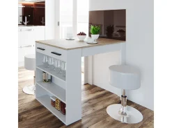 Juego de mesa de comedor sonoma/blanco 67x100x77.5 repose
