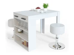 Juego de mesa de comedor blanco 67x100x77.5 repose