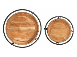 Juego de mesas auxiliar 2 piezas madera maciza de acacia