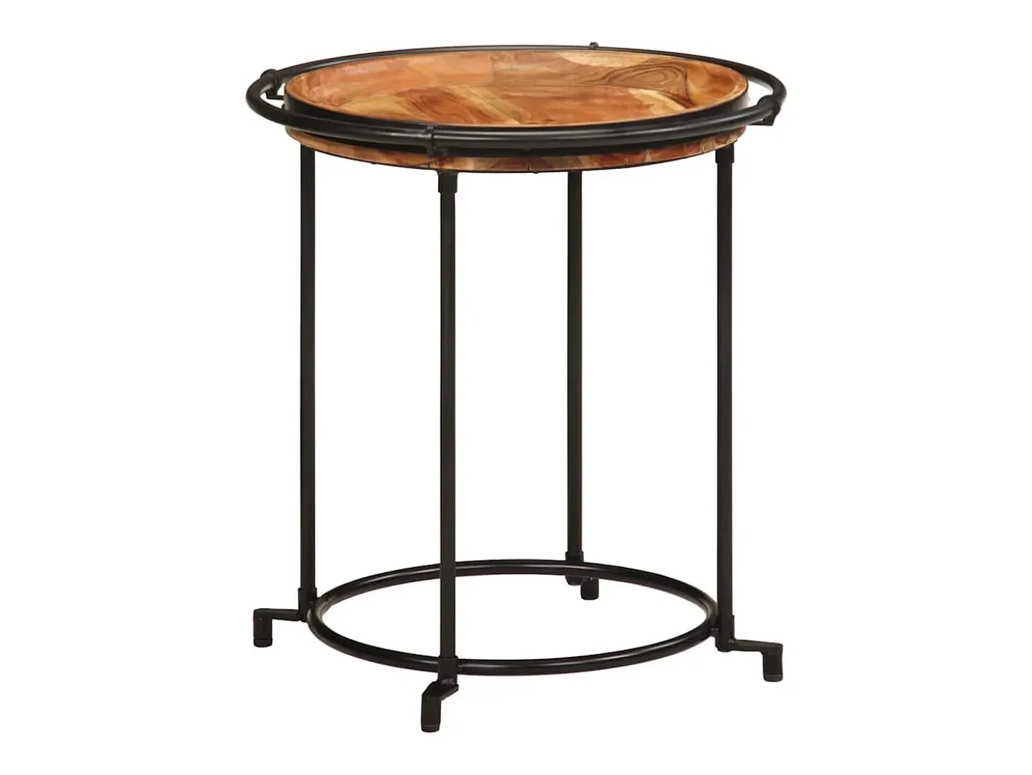 Juego de mesas auxiliar 2 piezas madera maciza de acacia