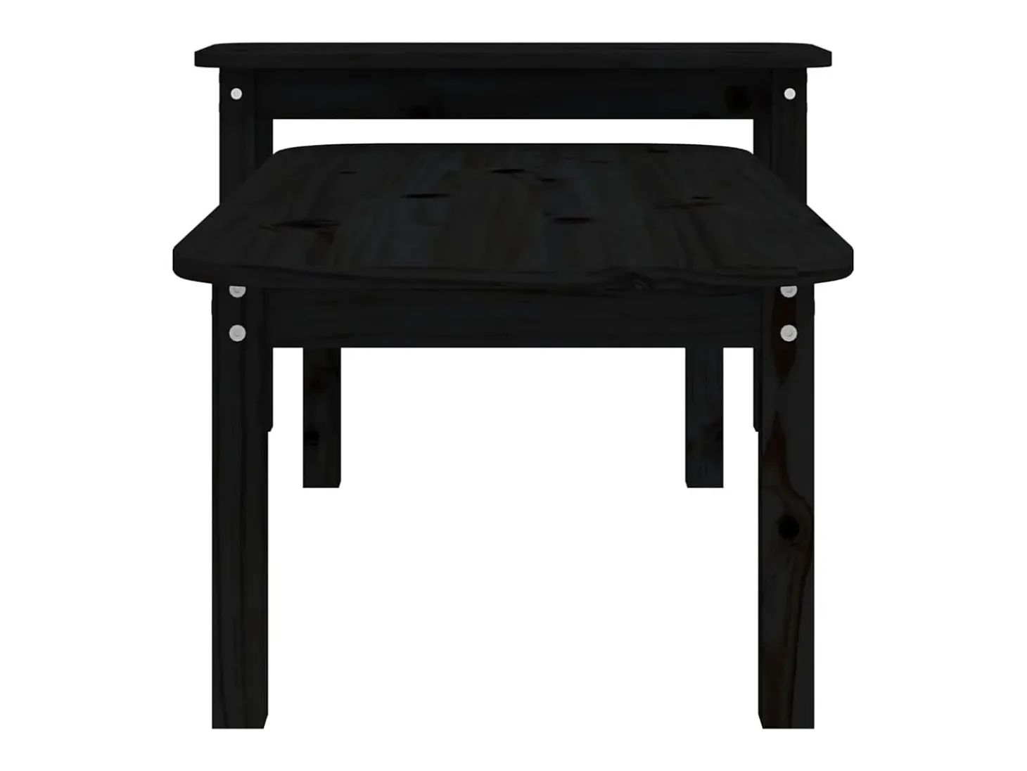 Juego de mesas de centro 2 piezas madera maciza de pino negro
