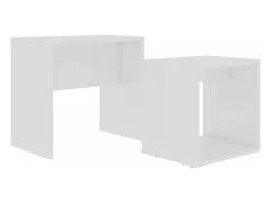 Juego de mesas de centro madera contrachapada blanco 48x30x45cm