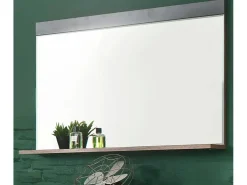 Juego de muebles de entrada de 4 piezas en roble oscuro y gris con espejo Orcel