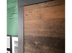 Juego de muebles de entrada de 3 piezas en roble oscuro y gris con espejo Orcel