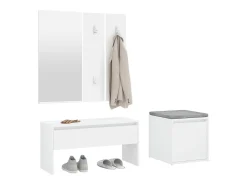 Juego de muebles de recibidor madera contrachapada blanco ES549166