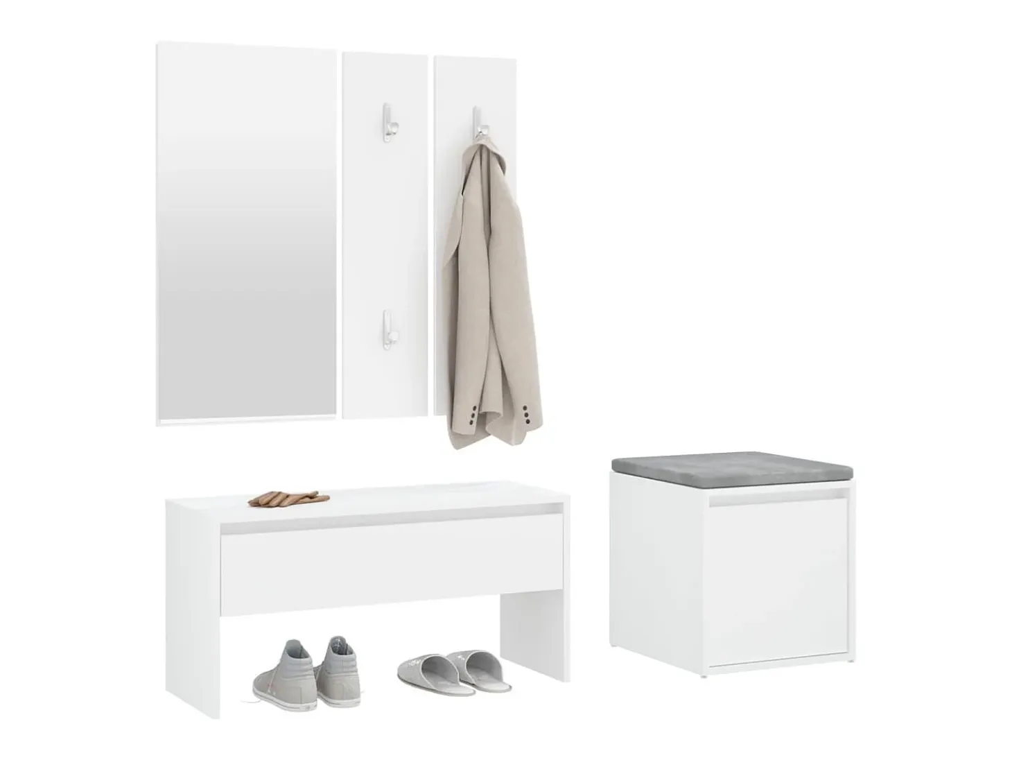 Juego de muebles de recibidor madera contrachapada blanco ES549166