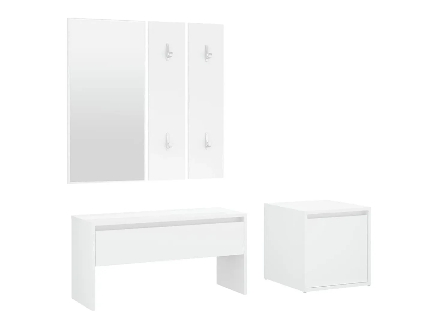 Juego de muebles de recibidor madera contrachapada blanco ES549166