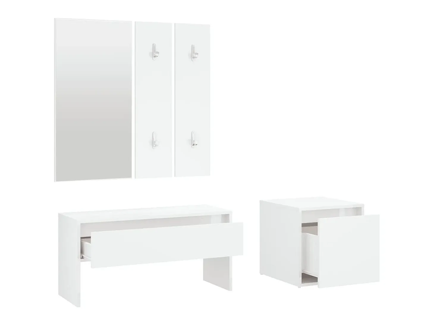 Juego de muebles de recibidor madera contrachapada blanco ES549166