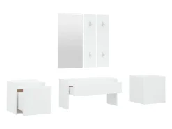 Juego de muebles de recibidor madera contrachapada blanco ES183506